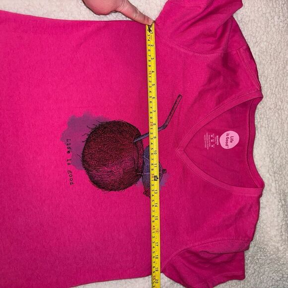 Life is Good Classic V Neck Pina Colada Pink Graphic Tee  Medium EUC - Picture 7 of 9